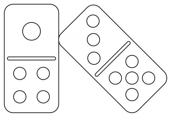 Dominoes coloring page image