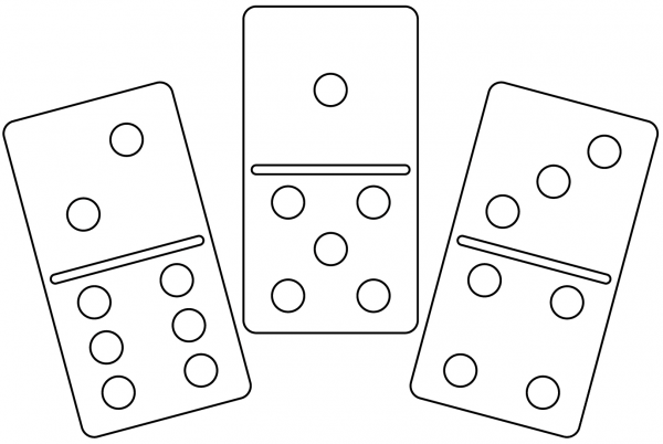 Dominoes coloring page image
