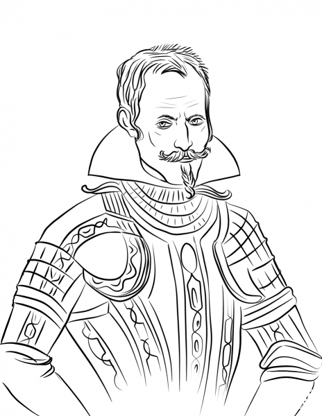 Don Pedro De Alvarado coloring page image