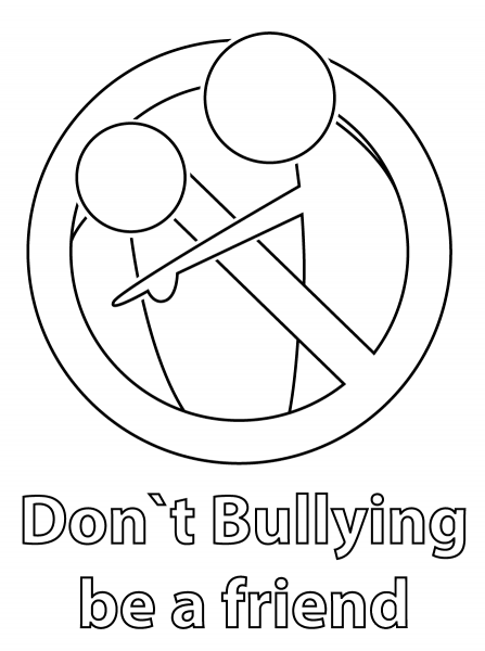 Don’t bully, be a Friend! coloring page image