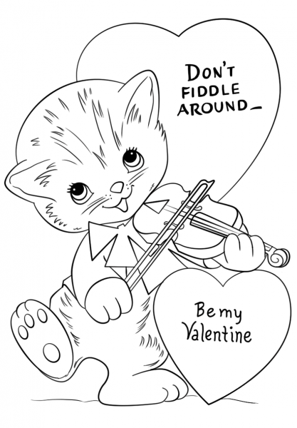 Don’t Fiddle Around – Be My Valentine coloring page image