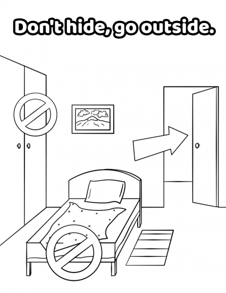 Don’t Hide, Go Outside coloring page image