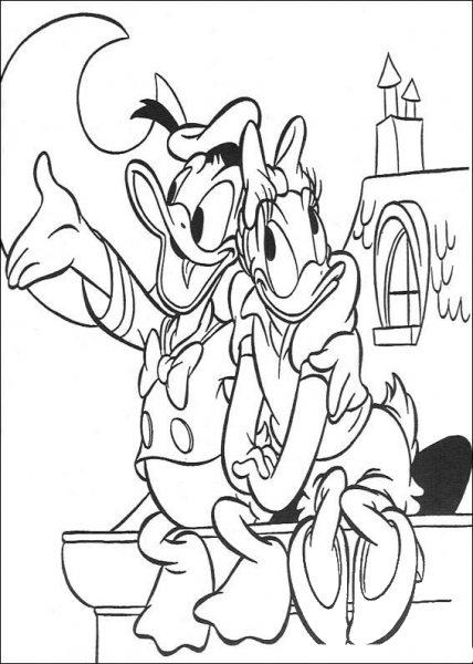 Donald And Daisy  coloring page image