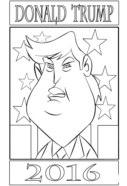 Donald Trump 2016  coloring page image