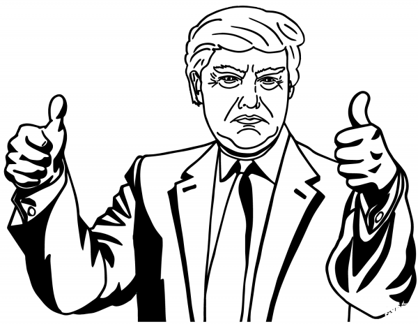 Donald Trump coloring page image