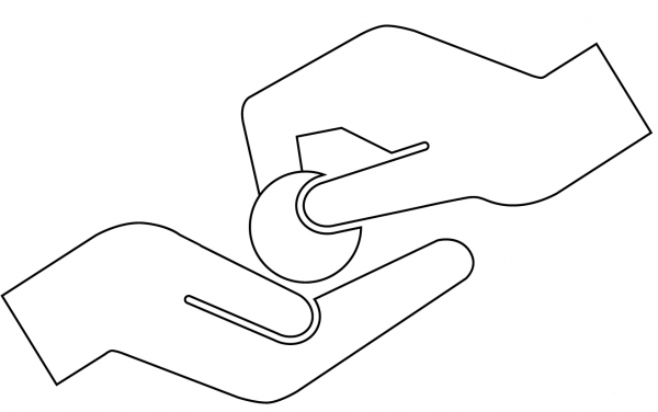 Donate coloring page image