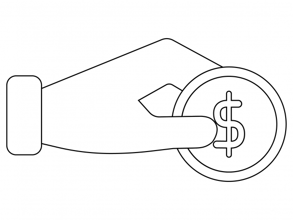 Donate coloring page image