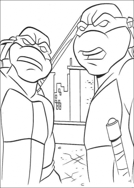 Donatello And Michaelangelo  coloring page image