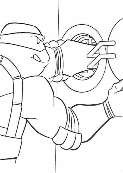 Donatello enters the safe box coloring page image