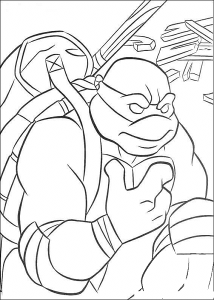 Donatello is thinking coloring page image