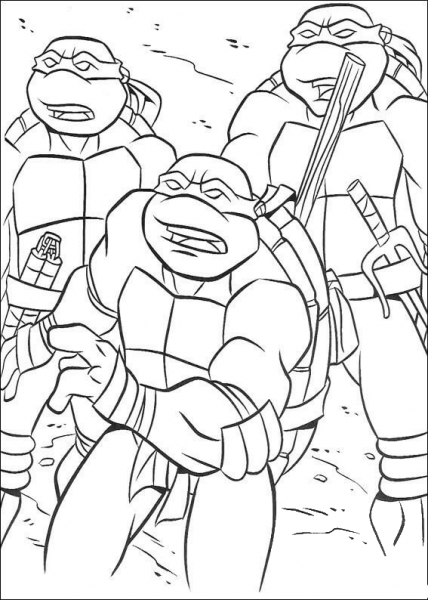 Donatelo, Raphael and Leonardo coloring page image