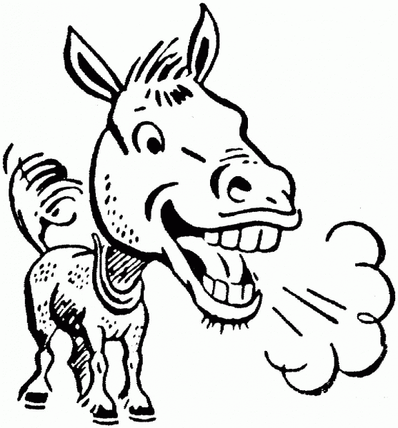 Donkey 3 coloring page image