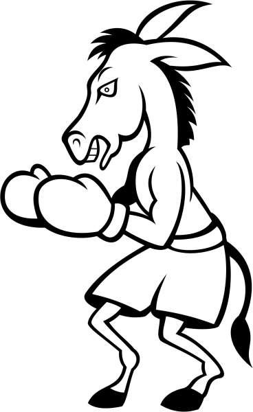 Donkey Boxing coloring page image