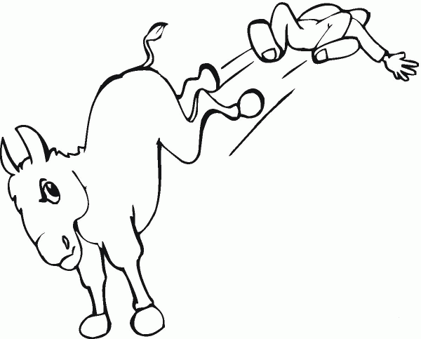 Donkey Kick A Man coloring page image