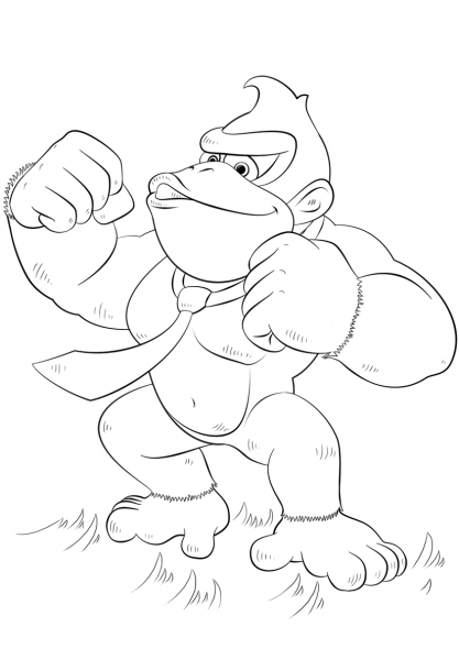 Donkey Kong coloring page image