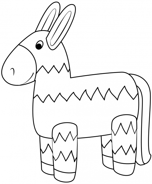 Donkey Pinata coloring page image