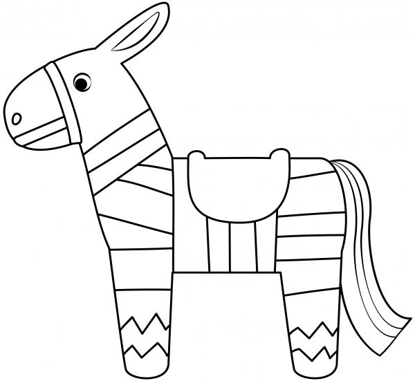 Donkey Pinata coloring page image