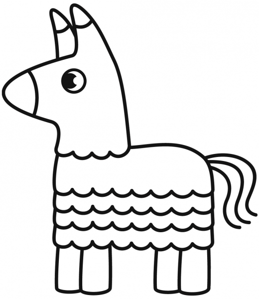Donkey Pinata coloring page image