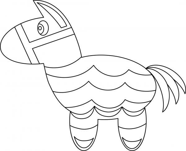 Donkey Pinata coloring page image