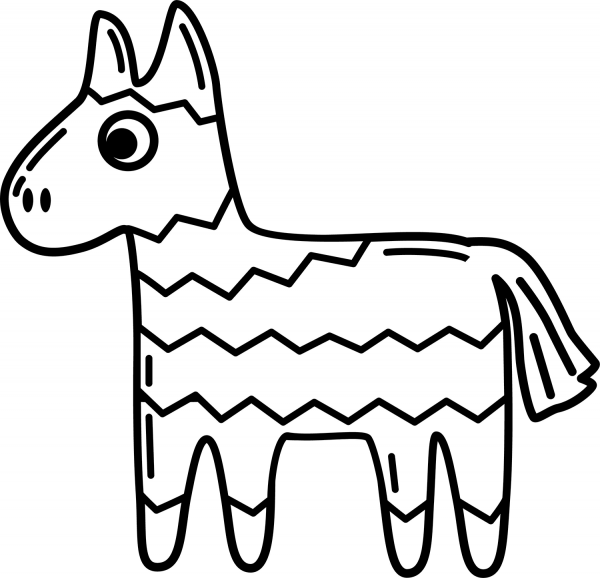 Donkey Pinata coloring page image
