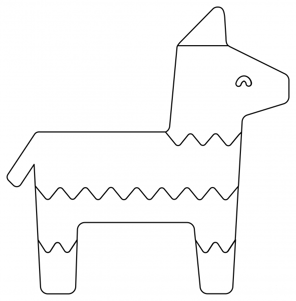 Donkey Pinata coloring page image