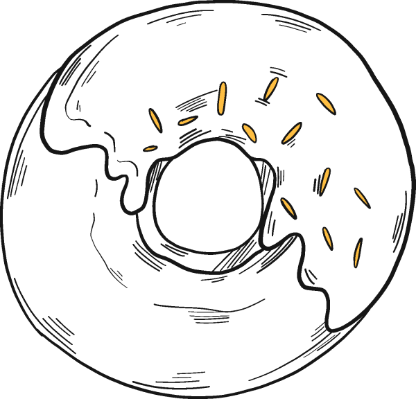 Donut coloring page image