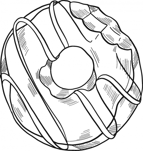 Donut coloring page image