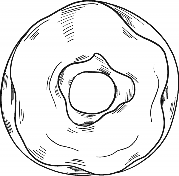 Donut coloring page image