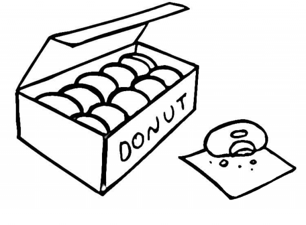 Donuts coloring page image