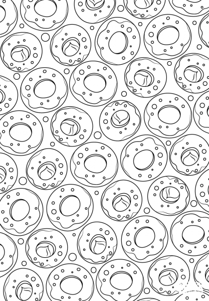 Donuts Pattern coloring page image