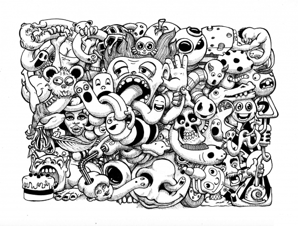 Doodle Art by Pierre Fihue coloring page image