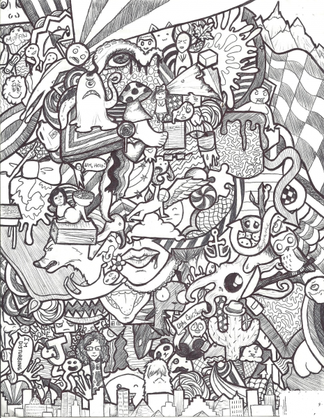 Doodle Collage By Jazzy coloring page image
