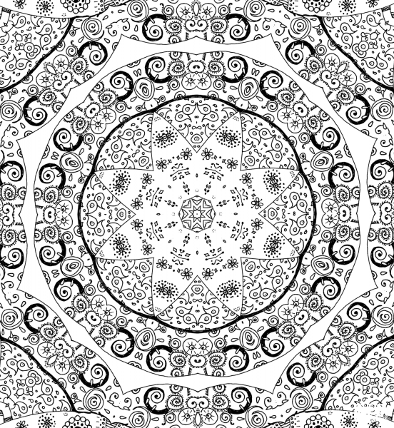 Doodle Mandala coloring page image
