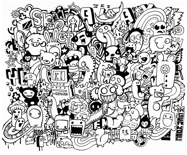 Doodle Mash up coloring page image