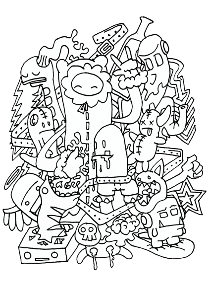 Doodle Rocking coloring page image