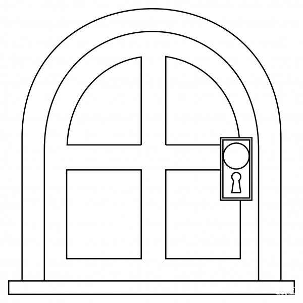 Door coloring page image