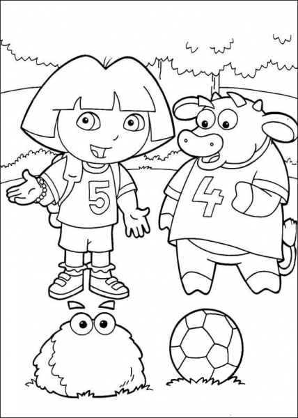 Dora and Benny  coloring page image