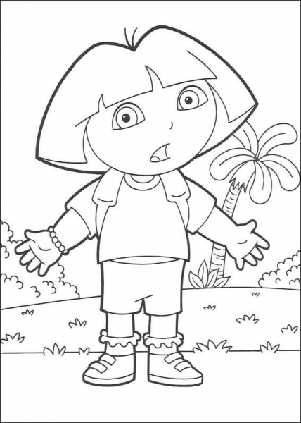 Dora coloring page image