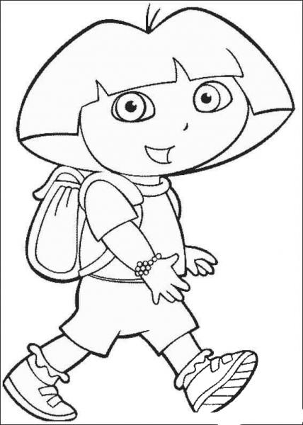 Dora Is Walking  coloring page image
