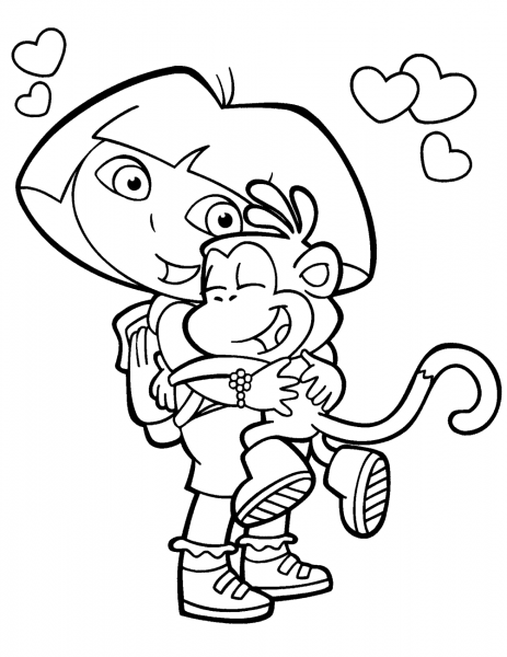 Dora Loves Boots coloring page image