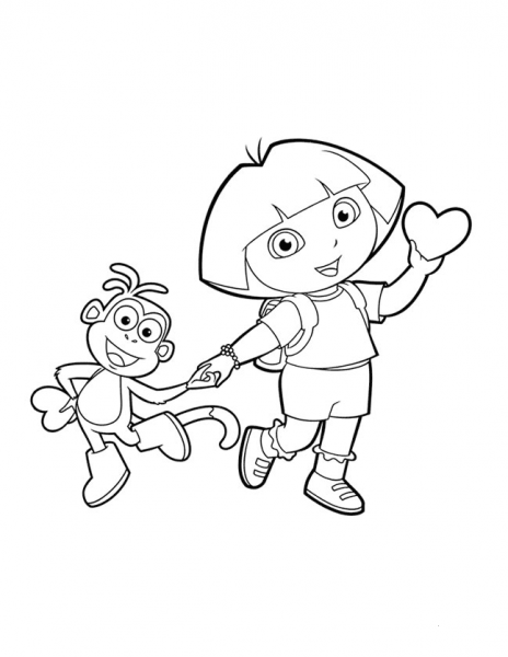 Dora the Explorer Valentine’s Day coloring page image