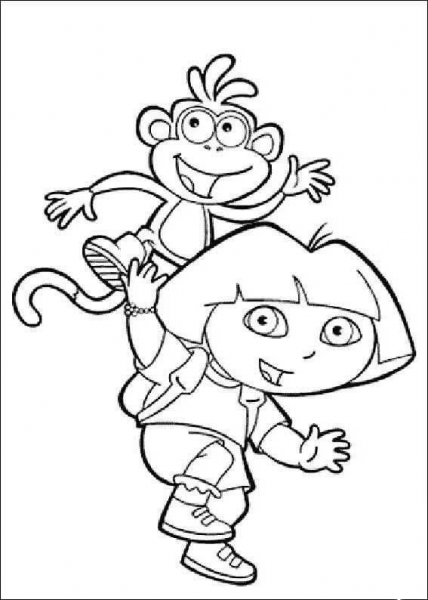 Dora With Boots coloring page image