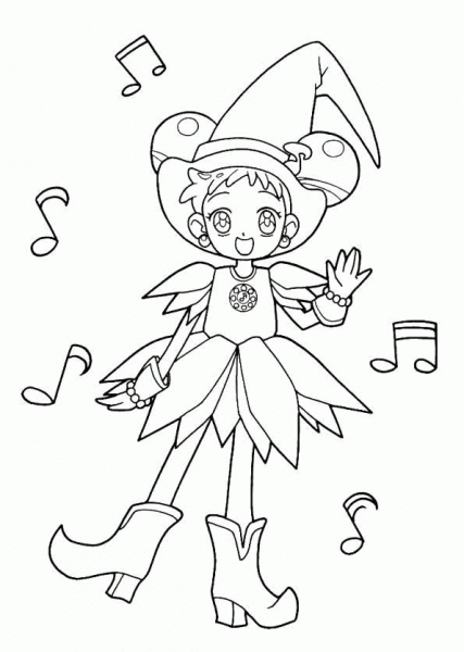 Doremi from Ojamajo Doremi Anime coloring page image