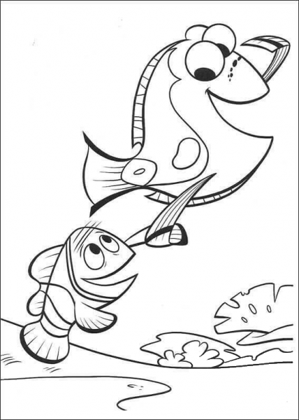Dory And Nemo  coloring page image
