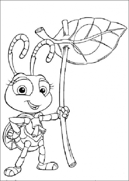 Dot with a leaf coloring page image