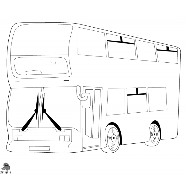 Double-decker Bus coloring page - ColouringPages