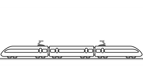 Double Ended Train Engine coloring page image