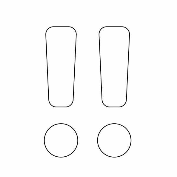 Double Exclaimation Mark Emoji coloring page image