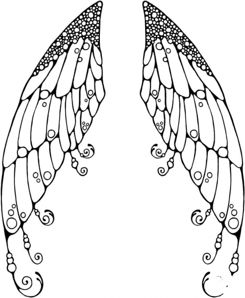 Double Fairy Wings coloring page image