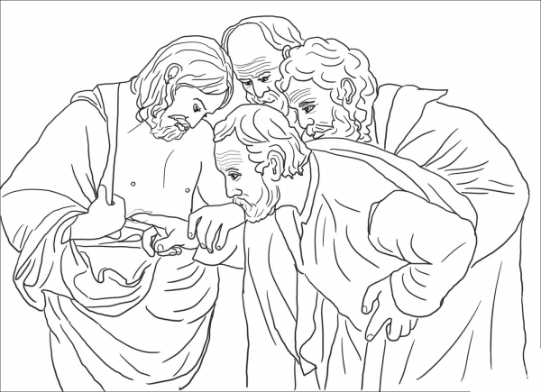 Doubting Thomas coloring page image